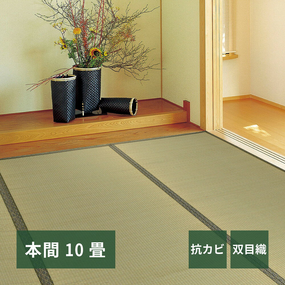 乐天商城 - い草カーペット 柳川（やながわ） 本間 10帖（477×382）