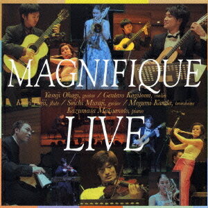 ご注文前に必ずご確認ください＜商品説明＞ビクター、若手クラシック・アーティスト6人(大萩康司(g)、村治奏一(g)、藤井香織(fl)、神田めぐみ(trb)、鍵冨弦太郎(viol)、松本和将(p)、クリストファー・ハーディ(perc))がハバナ、ザルツブルグ、ミルウォーキー、シュトゥットガルト、ベルリン、ニューヨークからただ一日(2005年9月3日)のコンサートのために日本に集結! それぞれのソロ曲以外は全て初共演! このCDでしか聴くことができない、ただ一度の名演集。 中でもラヴェルのボレロは圧巻!＜収録内容＞デ・ラ・ルンバ・ソンナイトクラブ 1960〜『タンゴの歴史』カプリース No.24 Op.1アルマンド〜無伴奏チェロ組曲 No.6 BWV 1012酒場 1900〜『タンゴの歴史』フェリシダーヂ〜『黒いオルフェ』サラバンド、ブーレ・アングレーゼ〜無伴奏フルート・パルティータ BWV 1013バラード No.1 Op.23交響的断章 Op.88『プレアディス舞曲集』より さりげない前奏曲『プレアディス舞曲集』より 線形のロマンス『プレアディス舞曲集』より 図式的なインヴェンション『プレアディス舞曲集』より ボレロ＜アーティスト／キャスト＞マルティン(作曲者)　ギルマン(作曲者)　ショパン(作曲者)　神田めぐみ(演奏者)　鍵冨弦太郎(演奏者)　ディアンス(編曲者)　ハーディ(クリストファー)(演奏者)　バッハ(作曲者)　パガニーニ(作曲者)　ラヴェル(作曲者)　吉松隆(作曲者)　松本和将(演奏者)　大萩康司(演奏者)　中川俊郎(編曲者)　藤井香織(演奏者)　モラエス(作曲者)　村治奏一(演奏者)　ジョビン(作曲者)　ピアソラ(作曲者)＜商品詳細＞商品番号：VICC-60487Classical V.A. / Magnifique Liveメディア：CD発売日：2006/04/21JAN：4988002501847マニフィーク・ライヴ[CD] / クラシックオムニバス2006/04/21発売