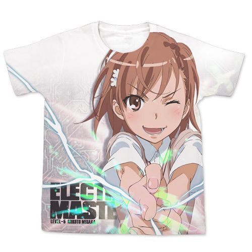 【コスパ】とある科学の超電磁砲 S 御坂美琴 フルグラフィックTシャツ【2024年8月発売】 グッズ ホワイト / M