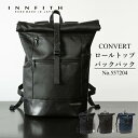 INNFITH インフィス ロールトップバックパック メンズ ナイロン 本革 撥水 日本製 軽量 大容量 ビジネス カジュアル ビジカジ ビジネスリュック デイ...