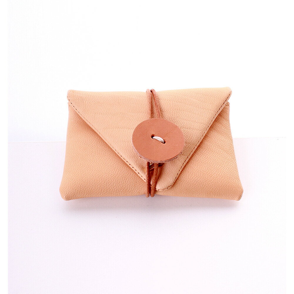 カードケース 馬革 馬ヌメ革 ベージュ ミニマル シンプル 便箋風