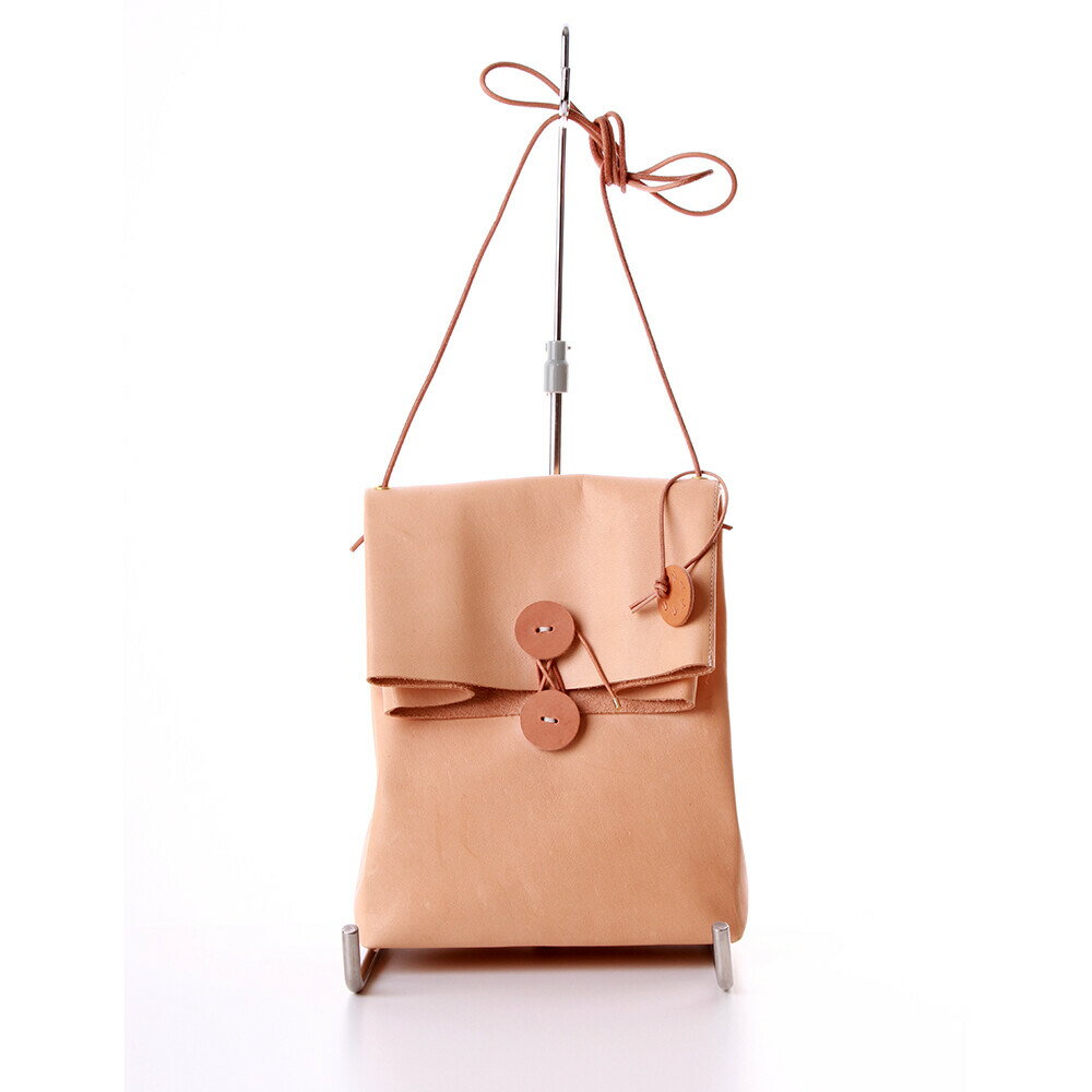 ショルダーバッグ 便箋風 馬革 ベージュ レディース バッグ ミニマルデザイン ミニマル シンプル