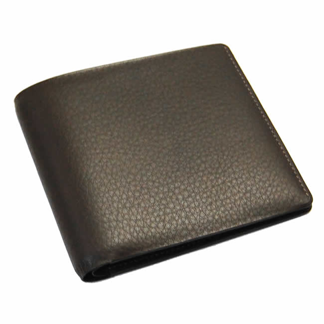 財布 メンズ 二つ折り 日本製 二つ折り財布 小銭入れなし 本革 スリム 薄型 シュリンクレザー 革職人 至高の一品 紳士用 男性用 革 牛革 レザー ブランド FESON チョコ