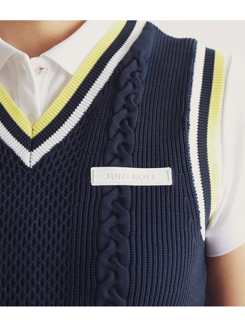 国内最安値 Fashion ライン入りケーブル柄ベスト Jun Rope ジュンアンドロペ コート ジャケット ベスト ネイビー ホワイト ピンク Nergy Jun Rope Stanchem Inc Com