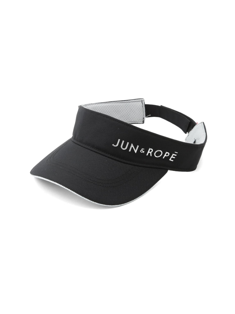 立体シルバーロゴツイルバイザー JUN&ROPE' ジュンアンドロペ 帽子 サンバイザー ブラック グレー ホワイト ネイビー【送料無料】[Rakuten Fashion]
