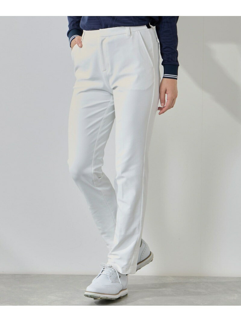 ハイテンションストレートスリムパンツ JUN&ROPE' ジュンアンドロペ パンツ その他のパンツ ネイビー ホワイト ブラック【送料無料】[Rakuten Fashion]