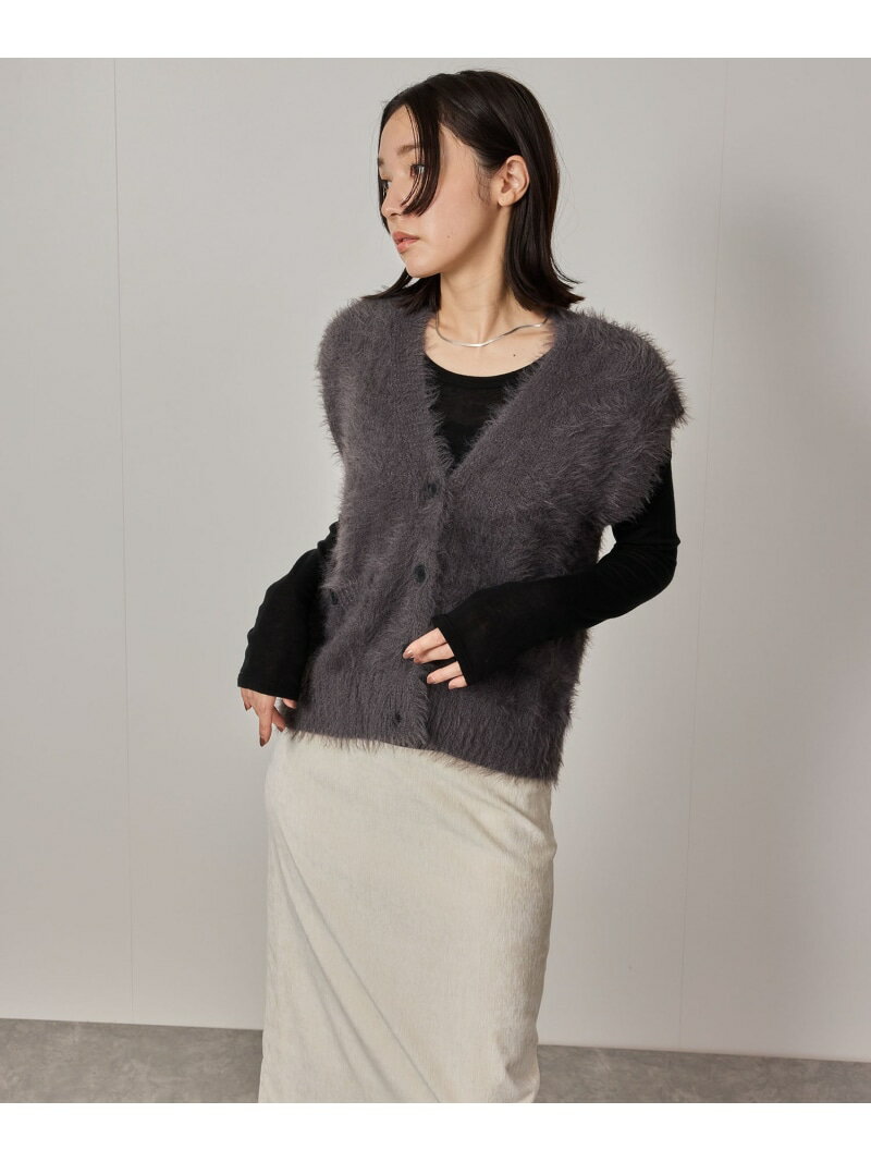 【SALE／50%OFF】ジャギーニットベスト NERGY ナージー トップス ベスト・ジレ グレー ホワイト【RBA_E】【送料無料】[Rakuten Fashion]