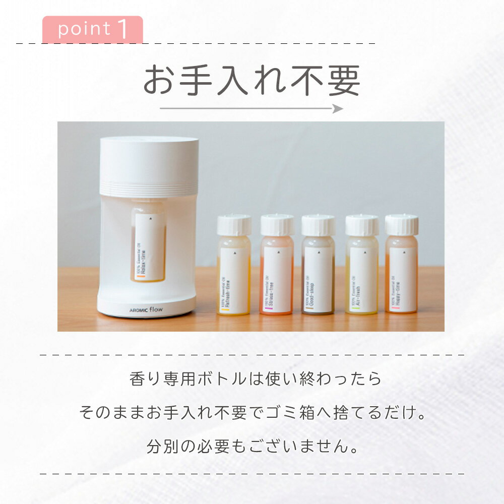 ※ 送料無料 ※ お手入れ不要の ワンタッチ アロマディフューザー AROMIC　flow （ ...