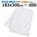 フラットシーツ業務用 綿100% 183x300cm 薄手タイプ ダブルロング ホワイト 白 三露産業 病衣 部屋着 ホテル 旅館 民宿 民泊【単品:ポスト投函...