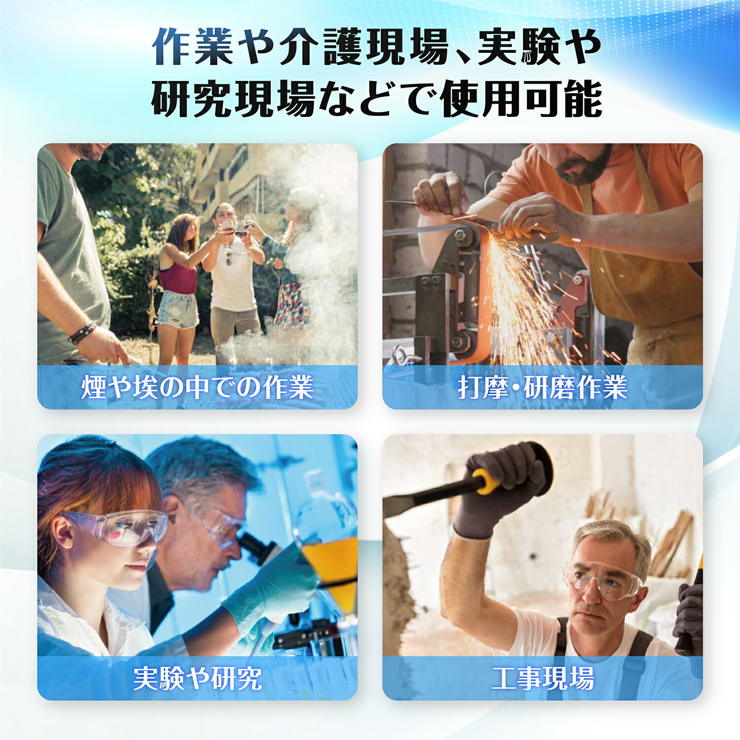 NESHEXSTゴーグル保護メガネ防護安全防塵CE認証ROHS認証4個セット