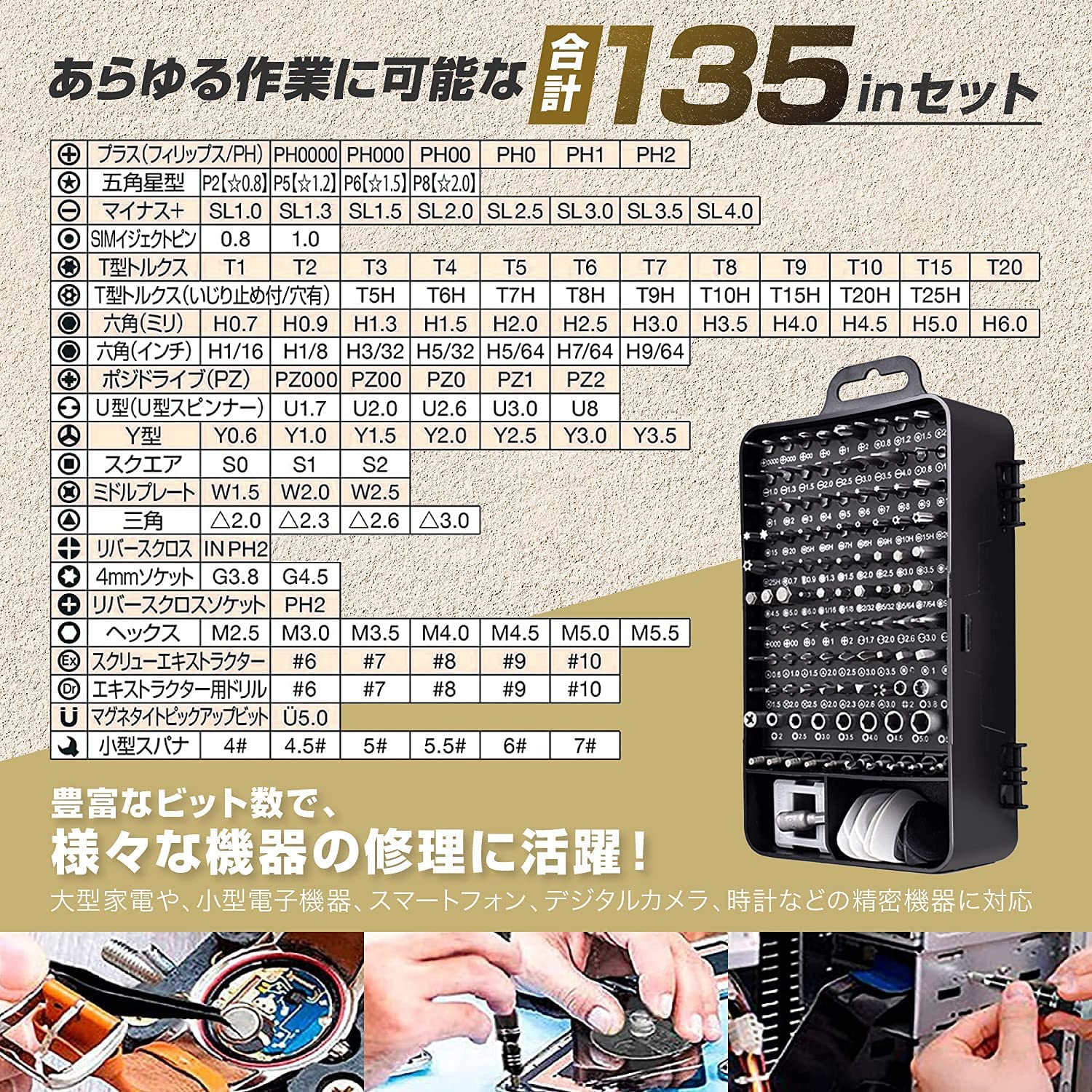 精密ドライバーセット135in