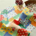 生地 布【 リネン 】 キャンディポップパッチパターン【 手作り 手芸 パッチ柄 】 【 商用利用可 】【 40%OFF!11/17 20時〜4時間限定タイムセール 】