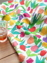 生地 布【 コットン 】オスカービビッドヴィンテージチューリップ【 手作り 手芸 チューリップ 花柄 】 【 商用利用可 】