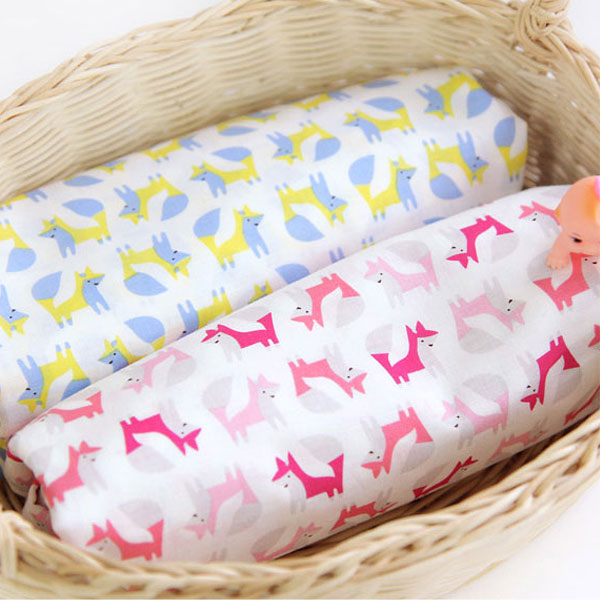 ( コットン )さらさらフォクシーコットン【 手作り 手芸 動物柄 キツネ 】 【 商用利用可 】