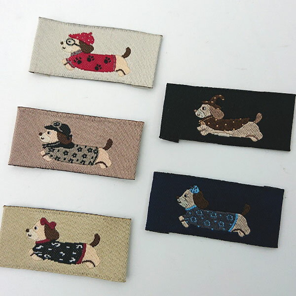 Rakuten - ( ラベル ) ダックスのオシャレ刺繍 ラベル (2個） | 縫い付けるタグ 5種類　【 商用利用可 】
