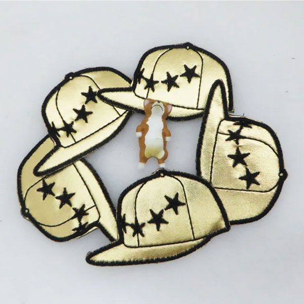 樂天商城 - ( ワッペン ) Gold Star Cap ワッペン │ 【 商用利用可 】 手芸 手作り キラキラ ゴールド 帽子 CAP かっこいい ワッペン