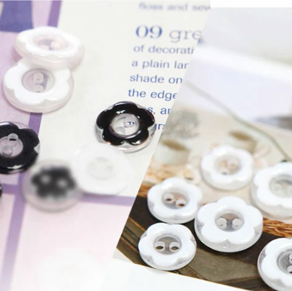 ( ボタン ) 透明フラワーボタン (2個) 【 商用利用可 】