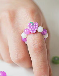 ( チャーム ) 手芸フルーツビーズ（5個）【 商用利用可 】