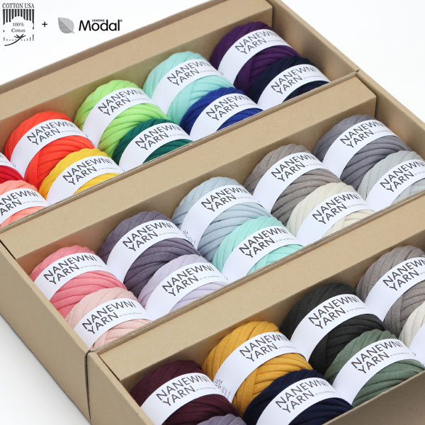 ( Tシャツヤーン詰合せ ) マカロン(macaron) Muji ナニューニヤーン(NANEWNI YARN)