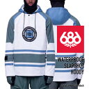 スノーボード ウェア シックスエイトシックス ジャケット 2024 686 MEN'S WATERPROOF SLAPSHOT HOODY White Colorblock ウォータープルーフ スラップショットフーディー スノボー 23-24 男性 メンズ フーディ