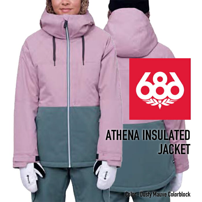 [日本正規品]スノーボード ウェア シックスエイトシックス ジャケット 2024 686 WOMEN'S ATHENA INSULATED JACKET Dusty Mauve Colorblock アテナジャケット スノボー 23-24 女性 レディース ウーマンズ