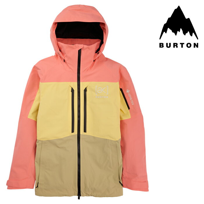 日本正規品 スノーボード ウェア バートン ジャケット 2024 BURTON MEN 039 S AK SWASH GORE-TEX 2L JACKET Reef Pink/Buttermilk/Mushroom メンズ 男性 ゴアテックス スノボー 23-24 日本正規品