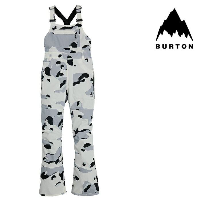 [日本正規品]スノーボード ウェア バートン パンツ 2024 BURTON WOMEN'S AVALON STRETCH 2L BIB PANTS Stout White Cookie Camo レディース ウーマンズ 女性 ビブパンツ スノボー 23-24 日本正規品