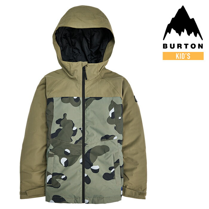 日本正規品 スノーボード ウェア バートン ジャケット 2024 BURTON BOYS 039 LODGEPOLE 2L JACKET Forest Moss Cookie Camo 子供 キッズ ユース スノボー 23-24 日本正規品