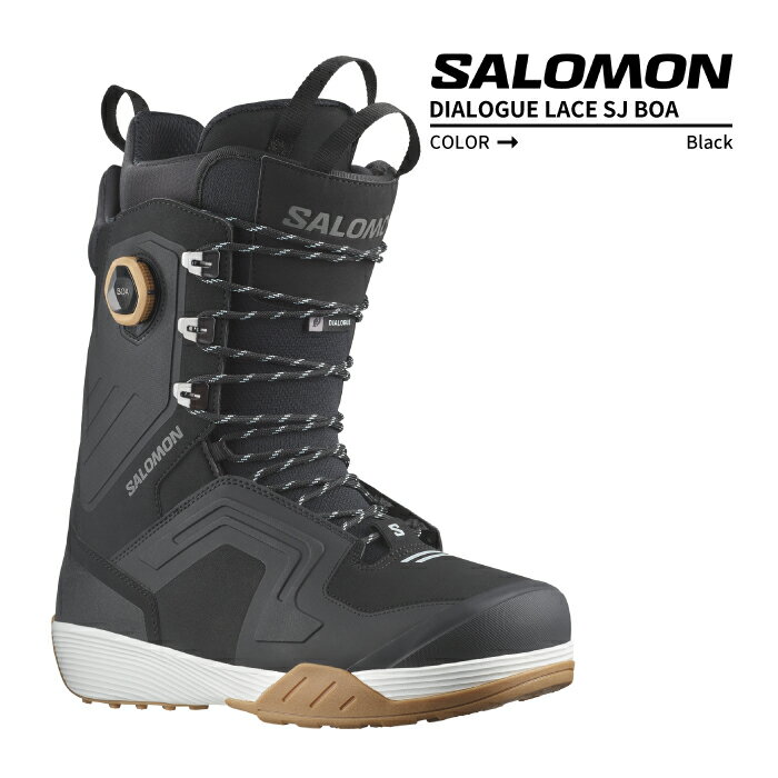 日本正規品 スノーボード ブーツ サロモン ダイアログ レース SJ ボア 2024 SALOMON DIALOGUE LACE SJ BOA Black Black White スノボー 23-24 男性 メンズ