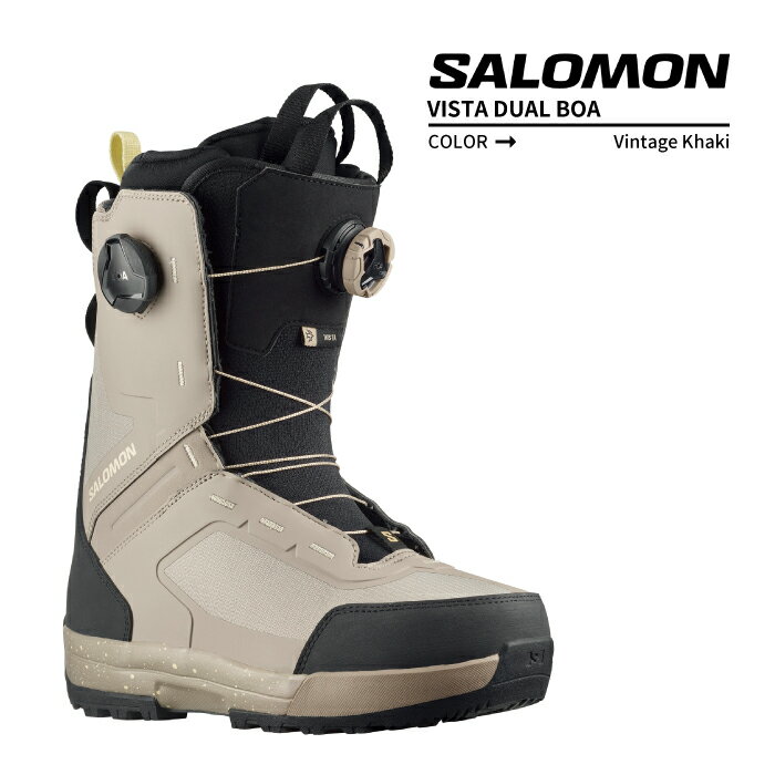 スノーボード ブーツ サロモン ビスタ デュアルボア 2024 SALOMON VISTA DUAL BOA Vintage Khaki Black Tender Yellow スノボー 23-24 女性 レディース ウーマンズ