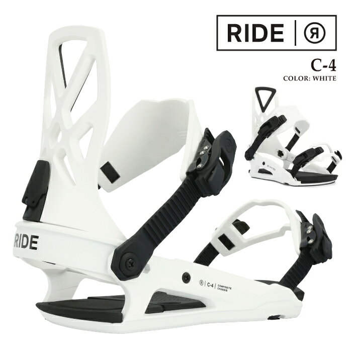 レビューでクーポン★[日本正規品] スノーボード ビンディング ライド 2025 RIDE C-4 White バインディング メンズ 24-25