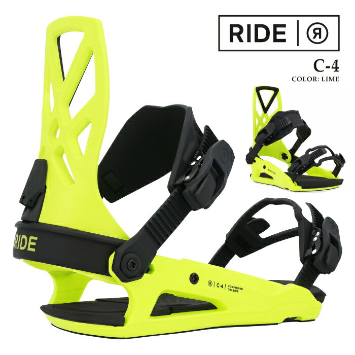レビューでクーポン★[日本正規品] スノーボード ビンディング ライド 2025 RIDE C-4 Lime バインディング メンズ 24-25