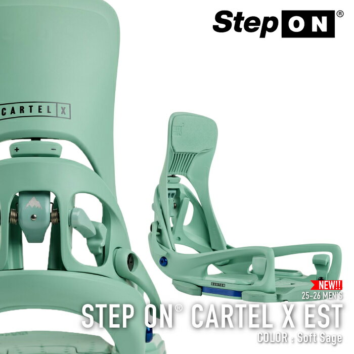 レビューでクーポン★[日本正規品] スノーボード ビンディング バートン BURTON MEN'S STEP ON CARTEL X EST Soft Sage ステップオン カーテル エックス イーエスティ バインディング メンズ 25-26 予約