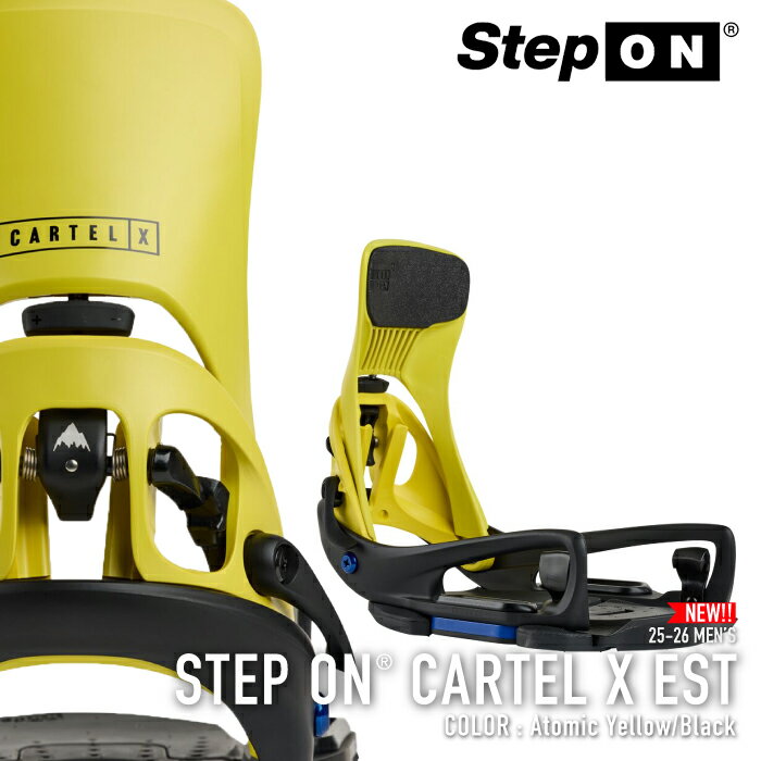 レビューでクーポン★[日本正規品] スノーボード ビンディング バートン BURTON MEN'S STEP ON CARTEL X EST Atomic Yellow Black ステップオン カーテル エックス イーエスティ バインディング メンズ 25-26 予約