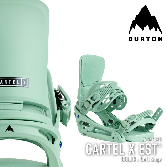 レビューでクーポン★[日本正規品] スノーボード ビンディング バートン BURTON MEN'S CARTEL X EST Soft Sage カーテル エックス イーエスティ バインディング メンズ 25-26