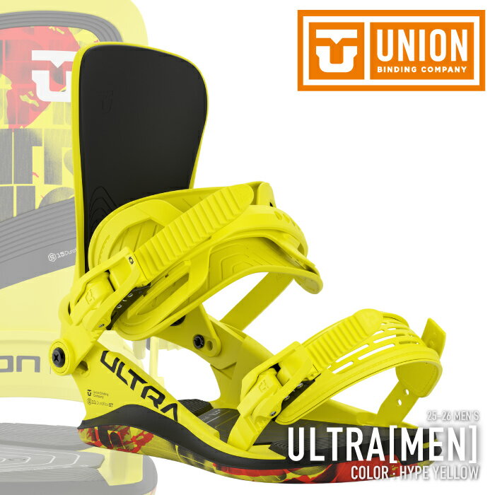 レビューでクーポン★[日本正規品] スノーボード ビンディング ユニオン UNION ULTRA MEN Hype Yellow ウルトラ バインディング メンズ 25-26