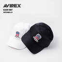 レビューでクーポン★アヴィレックス アイコンハット キャップ AVIREX ICON HAT AVS24BA110 Black ブラック 黒 White ホワイト 白 コットン ナイロン ロゴ メンズ 男性 レディース 女性 ユニセックス