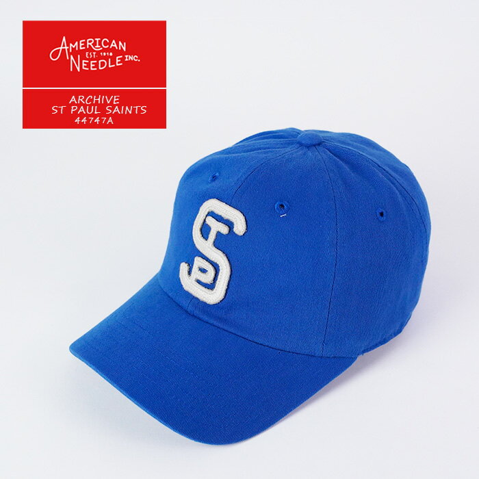 アメリカンニードル キャップ 帽子 AMERICAN NEEDLE ARCHIVE ST PAUL SAINTS 44747A Royal ロイヤル セントポール セインツ マイナーリーグ ベースボールキャップ ストラップバック コットン