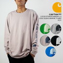 カーハート Tシャツ ロンT CARHARTT LOOSE FIT HEAVYWEIGHT L/S LOGO SLEEVE GRAPHIC T-SHIRT K231 Black White 長袖 ヘビーウェイト 袖ロゴ クルーネック 秋冬 メンズ 男性