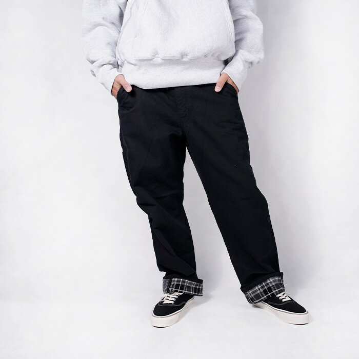 レビューでクーポン★カーハート ウォームワークパンツ CARHARTT LOOSE FIT WASHED DUCK FLANNEL LINED UTILITY WORK PANT B111 Black ブラック 黒 暖パン ワークパンツ フランネル チェック ワーク ボトム バギー バギーパンツ ペインター ぺインターパンツ メンズ 男性