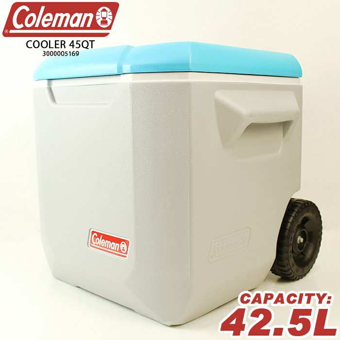 コールマン ウィールクーラーボックス COLEMAN COOLER 45QT 3000005169 中型 キャンプ アウトドア BBQ 釣り 部活 スポーツ ファミリーサイズ デュオキャン タイヤ付き