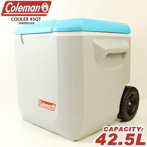 コールマン ウィールクーラーボックス COLEMAN COOLER 45QT 3000005169 中型 キャンプ アウトドア BBQ 釣り 部活 スポーツ ファミリーサイズ デュオキャン タイヤ付き