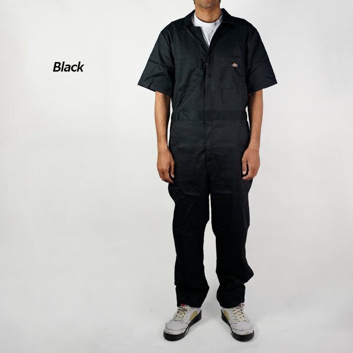 レビューでクーポン★ディッキーズ カバーオール 半袖 つなぎ Dickies FLEX SHORT SLEEVE COVERALLS 33274 Black ブラック 黒 Dark Navy ダークネイビー 作業着 仕事着 パンツ ボトム シャツ メンズ 男性