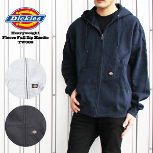 ディッキーズ パーカー フリース Dickies Heavyweight Fleece Full Zip Hoodie TW388 Black Grey Navy フーディー ジップ 裏起毛 秋冬 防寒 カジュアル 作業着 メンズ 男性