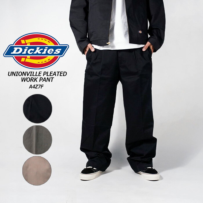 ■商品紹介 [UNIONVILLE PLEATED WORK PANT] クラシックなワークウェアの機能性と現代的なスタイルを融合させた、ディッキーズのユニオンビルシリーズのプリーツ入りワークパンツです。 フロントに施されたプリーツが、クラ...