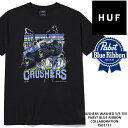 レビューでクーポン★ハフ Tシャツ パブストブルーリボンコラボ HUF CRUSHERS WASHED S/S TEE PABST BLUE RIBBON COLLABORATION TS01737 半袖 ショートスリーブ ビール クラッシャーズ ウォッシュド ハフ スケート スケーター SB スケートボード メンズ 男性 sale セール