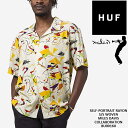 [残りわずか/XLサイズのみ]ハフ 半袖シャツ マイルス・デイビス コラボ HUF SELF-PORTRAIT RAYON S/S WOVEN MILES DAVIS COLLABORATION BU00160 リゾートシャツ ショートスリーブ ハフ スケート スケーター SB スケートボード メンズ 男性 sale セール