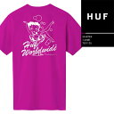 ハフ × ベティーブープ Tシャツ huf BETTY BOOP MARTINI S/S TEE TS01135 Hot Pink 半袖 バックプリント コラボ スケート スケーター ピンク ワールドワイド SB スケートボード メンズ 男性