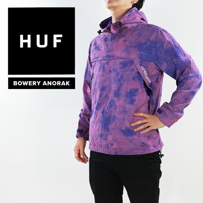 ハフ ウインドブレーカー ジャケット HUF BOWERY ANORAK JK00129 アノラック スケート SB スケートボード トップス メンズ 男性[S3][W3]