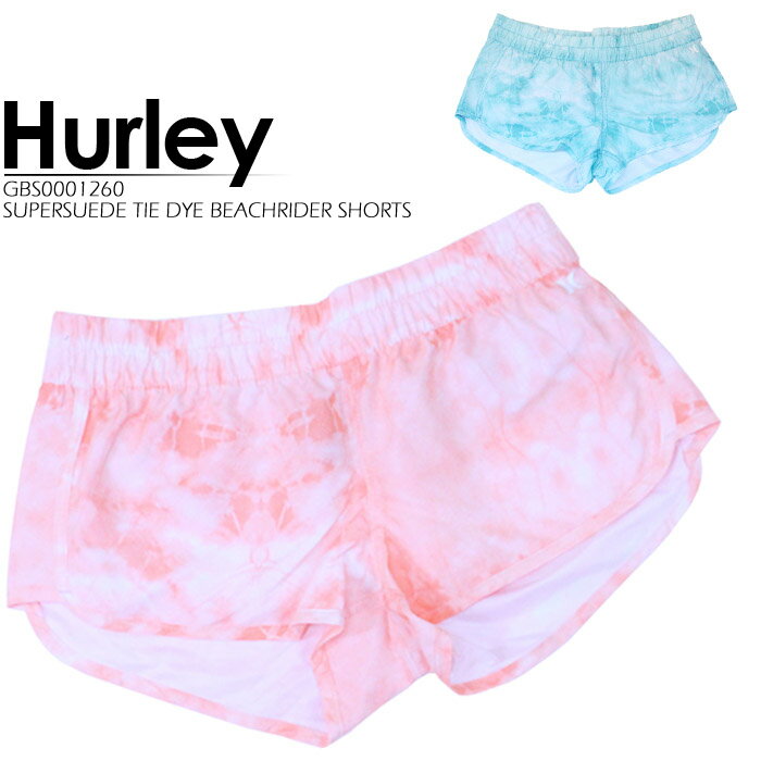 残りわずか/XSサイズのみ ハーレー レディース 水着 HURLEY GBS0001260 SUPERSUEDE TIE DYE BEACHRIDER SHORTS Atomic Pink Washed Teal レディース ウーマンズ 女性用 サーフパンツ サーフィン